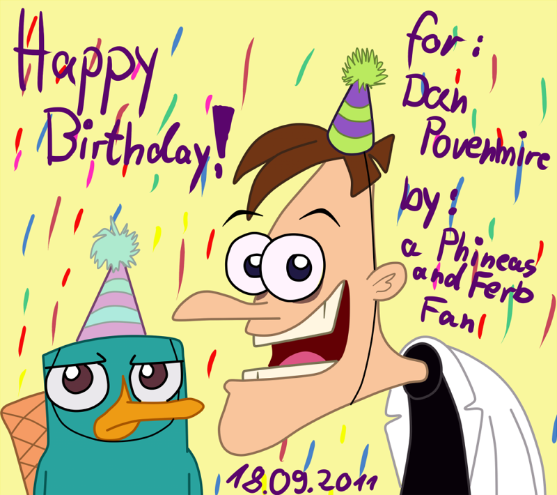 Happy Birthday Dan Povenmire By Leibi97 On Deviantart Perry The Platypus Happy Birthday