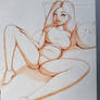 Pinup Girl on Bed