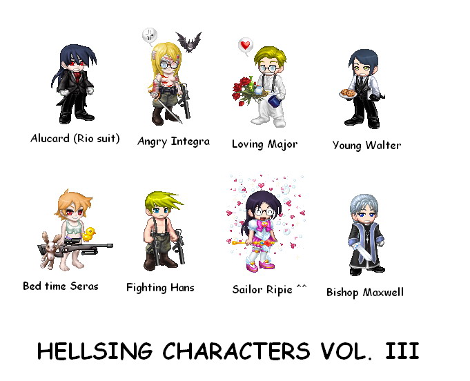 Hellsing Characters Vol III by kroenen4millennium on DeviantArt