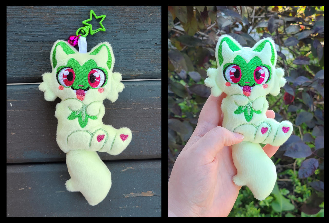 Sprigatito Custom Plush Keychain Handmade by StudioFluff on DeviantArt