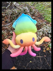 Rainbow Squid Custom Plush Handmade