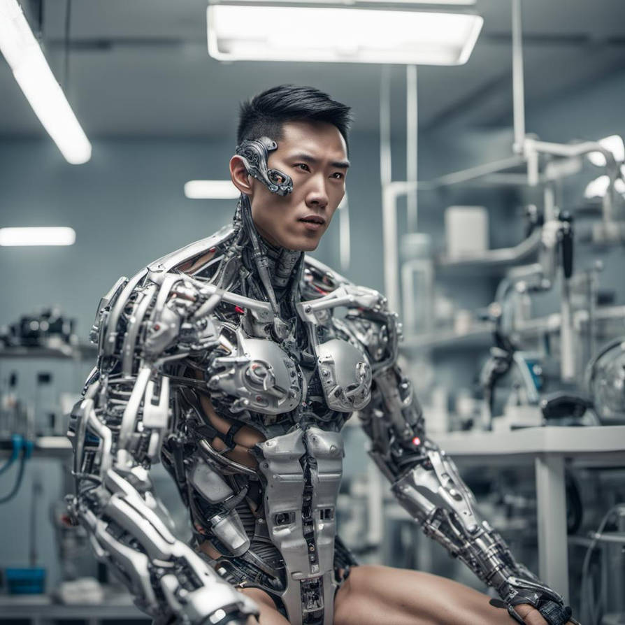 Asian Hunk Man Has Transformed Into Cyborg Body In by noidog on DeviantArt