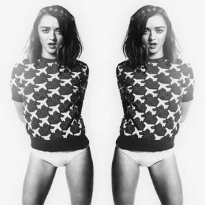 Maisie Williams II Black and White Mirror