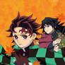 Kimetsu no Yaiba-Tanjiro And Giyuu