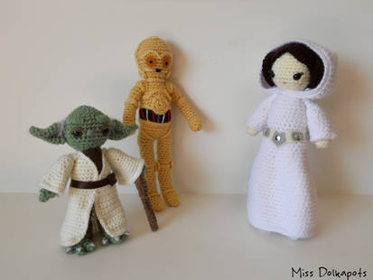 Leia, Yoda and C-3PO