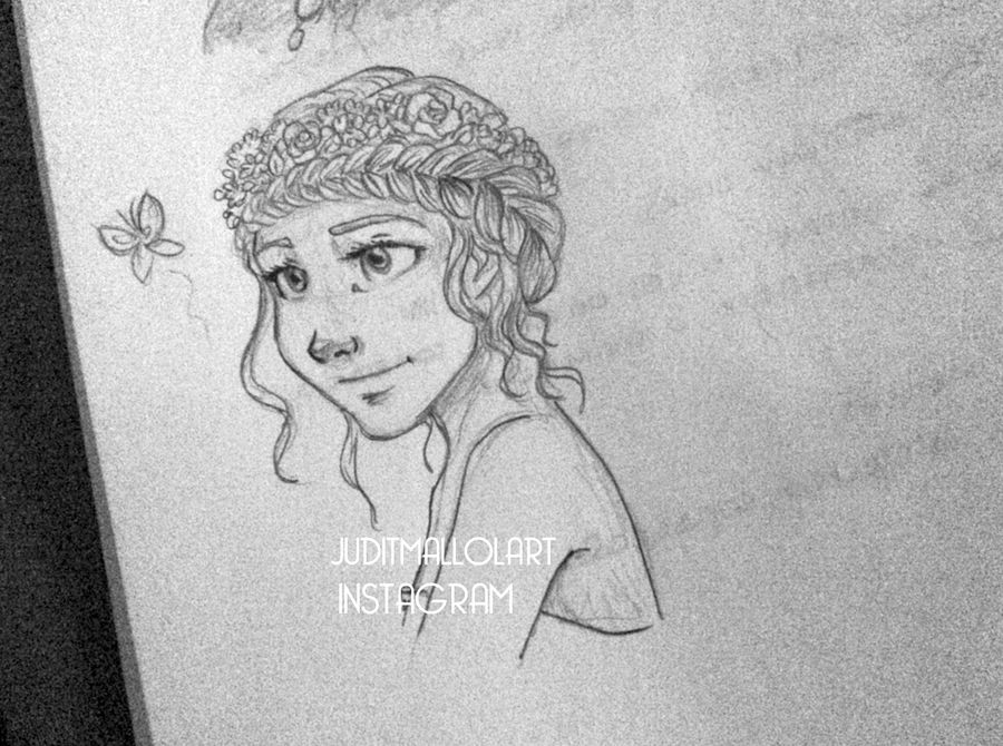 Flower crown girl sketch