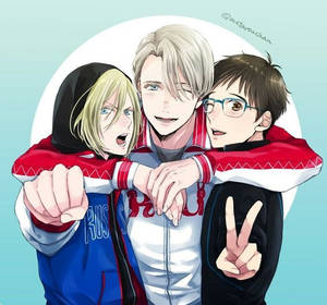 Yurio, Yuuri and Victor. 