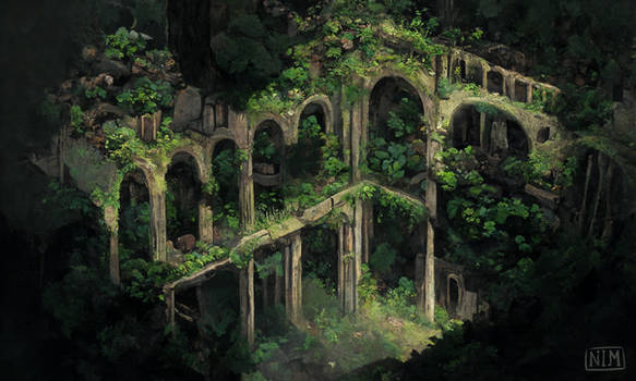 Overgrown ruins