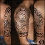 Polynesian tribal half sleeve tattoo by Blaze