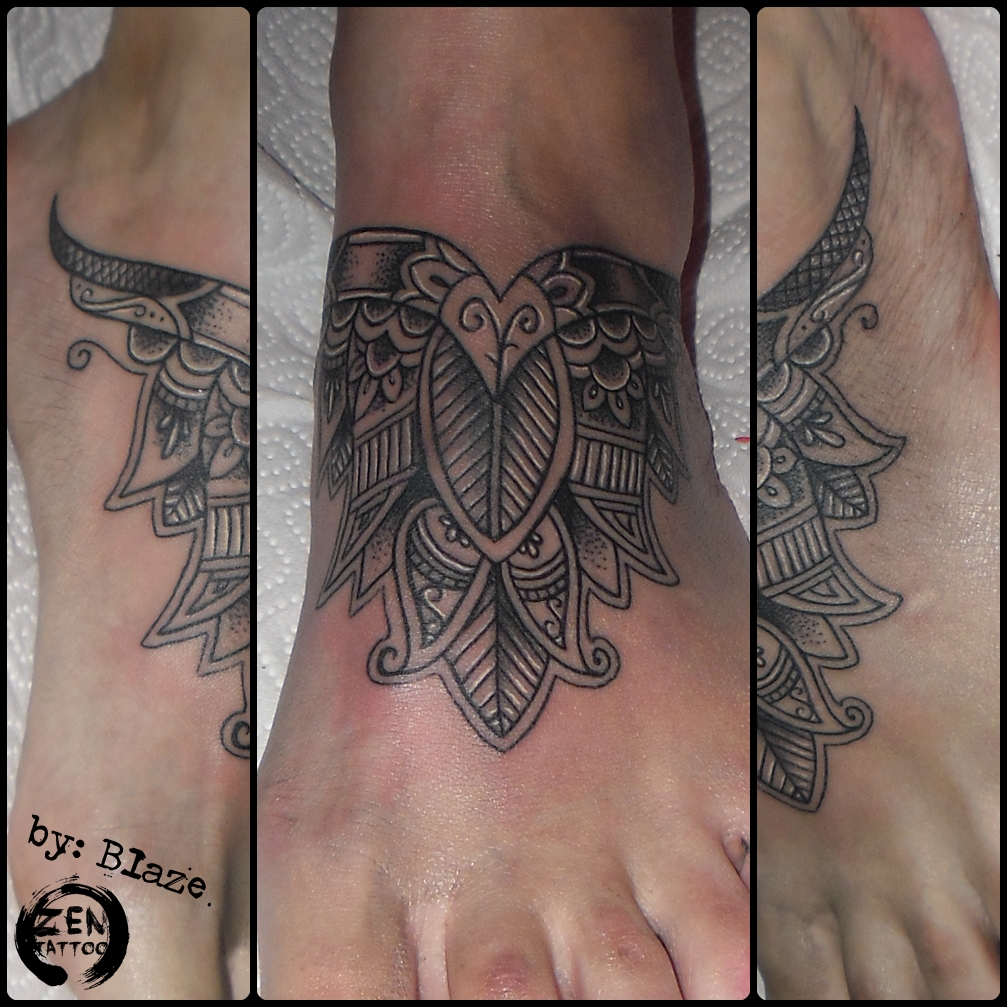 Ornamental foot tattoo by bLazeovsKy on DeviantArt