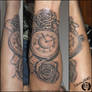 Roses clock tattoo