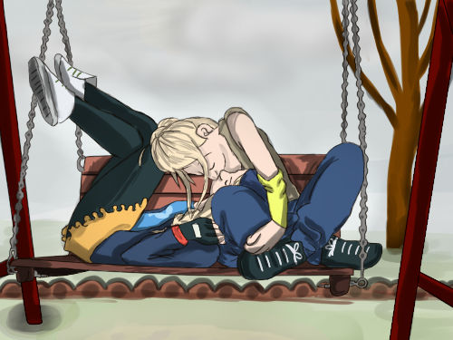 Mayu smothered him with hugs and kisses. by misesu on DeviantArt