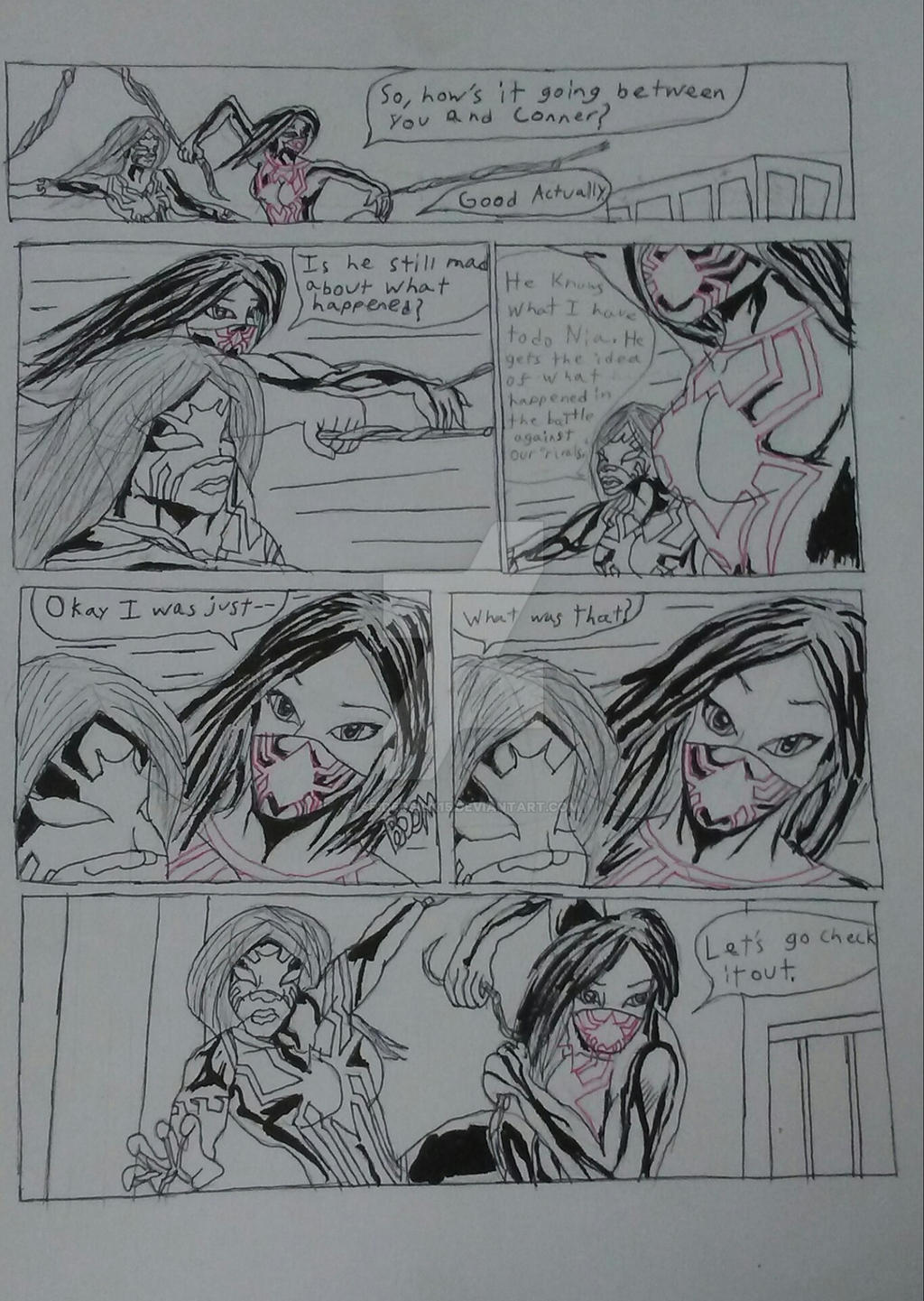 Aracnida and She-Black Spider teamup pg.1 wip 2