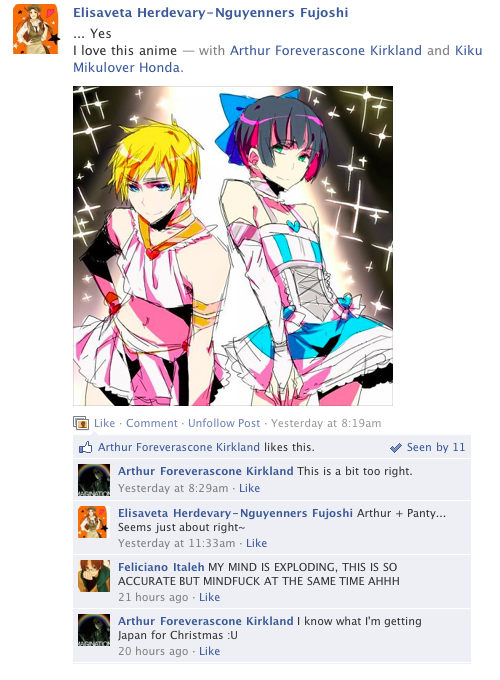 Hetalia Facebook: Panty and Kiku