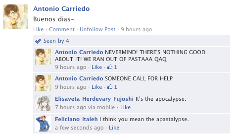 Hetalia Facebook: The Apocalypse