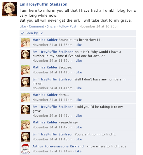 Hetalia Facebook: The Hidden Blog