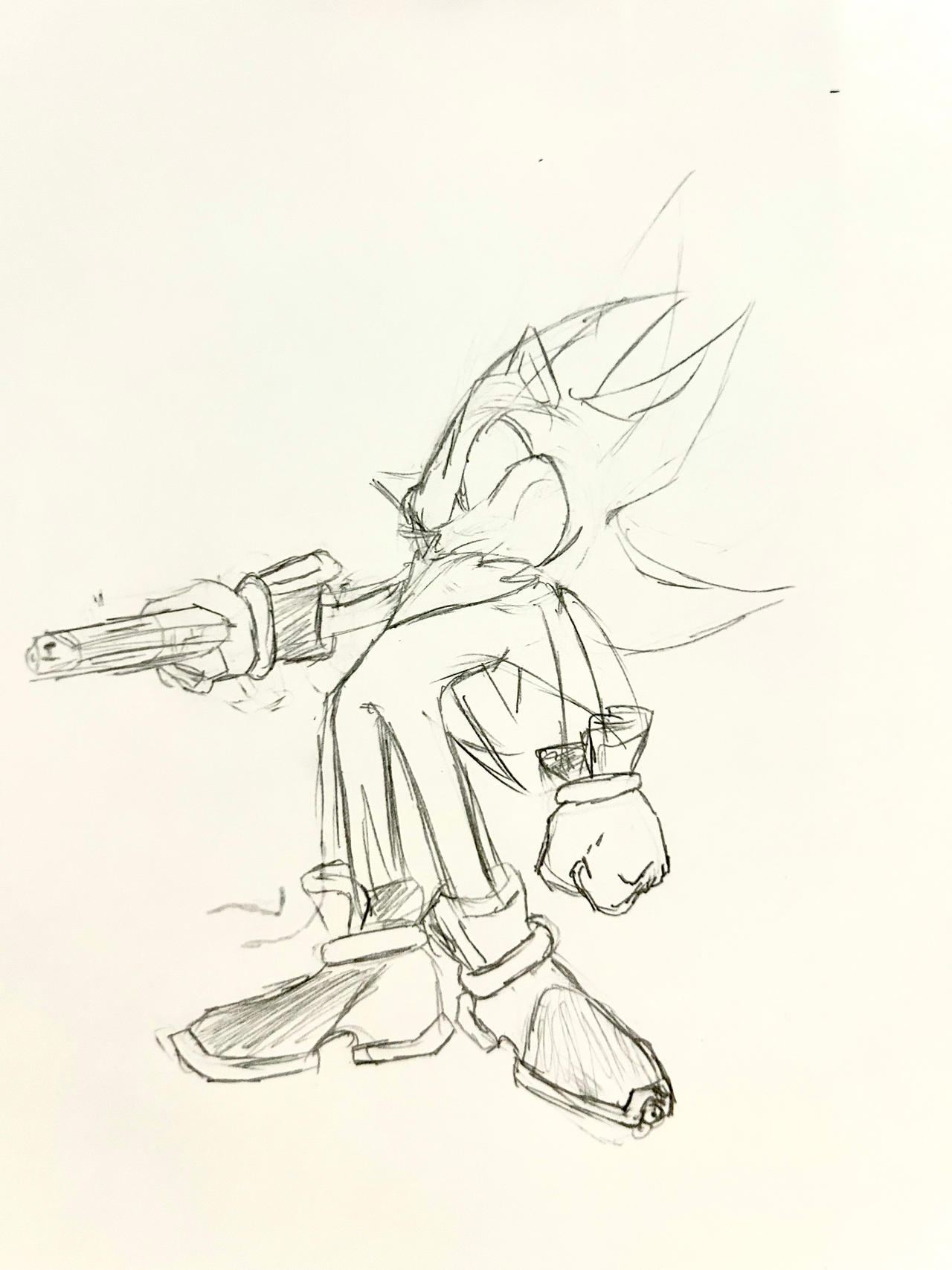Simple shadow with gun drawing