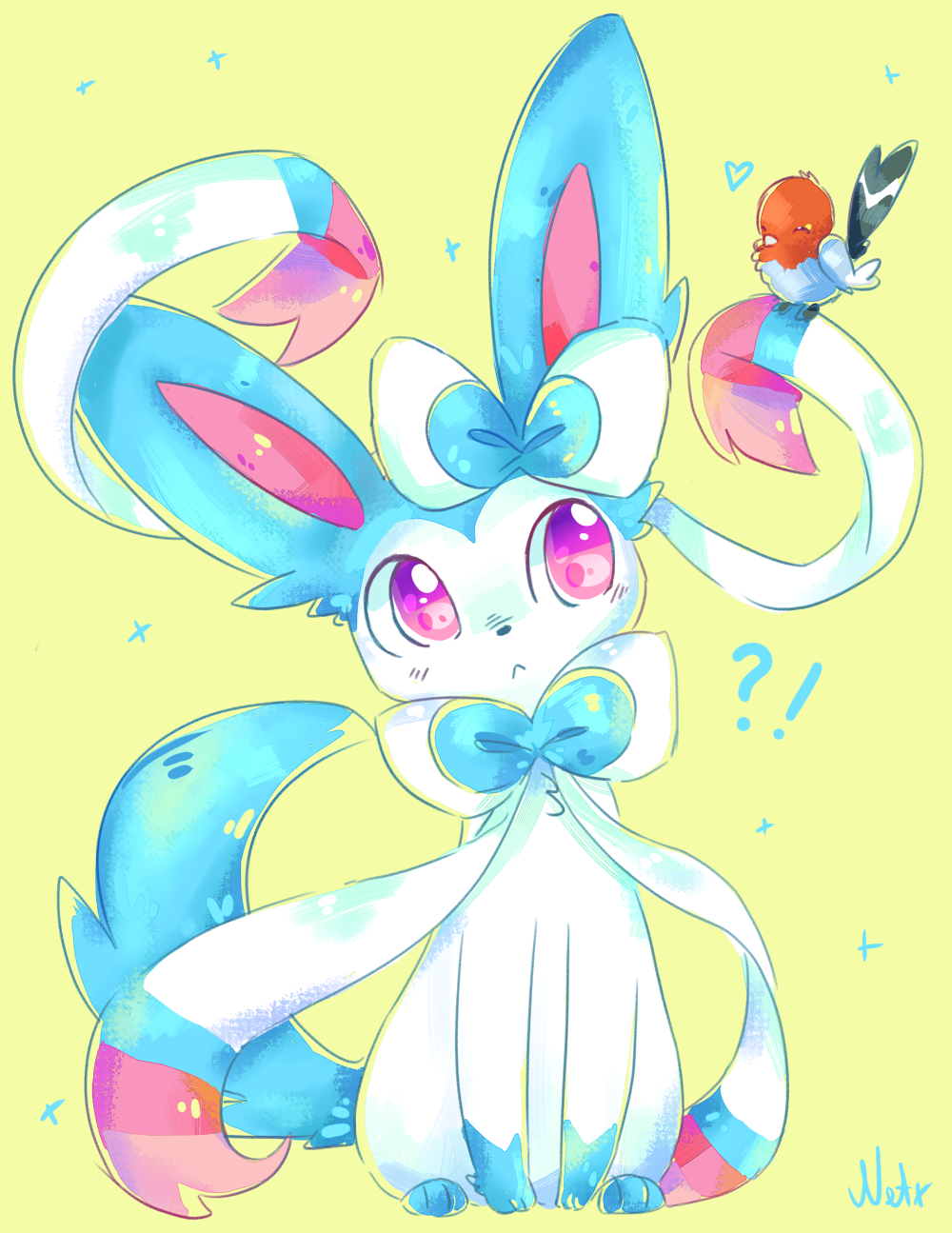 Sylveon and Fletchling