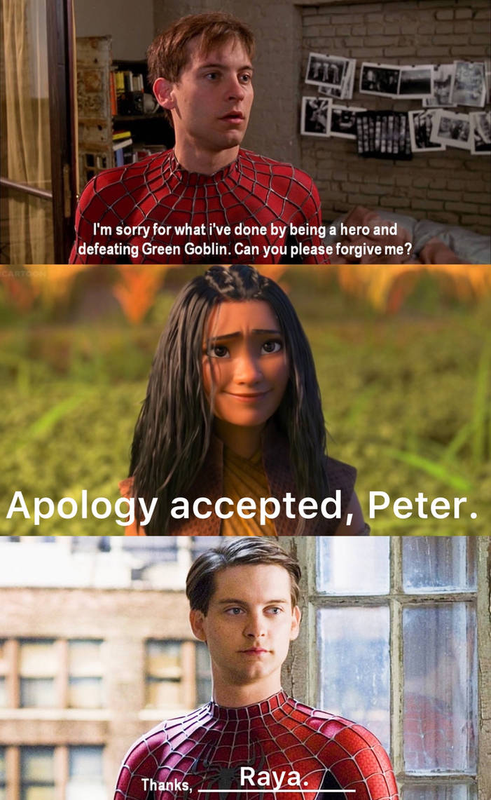 Spider Note Sorry Raya accepts Spider-Mans apology by fickquilesjoquail on DeviantArt