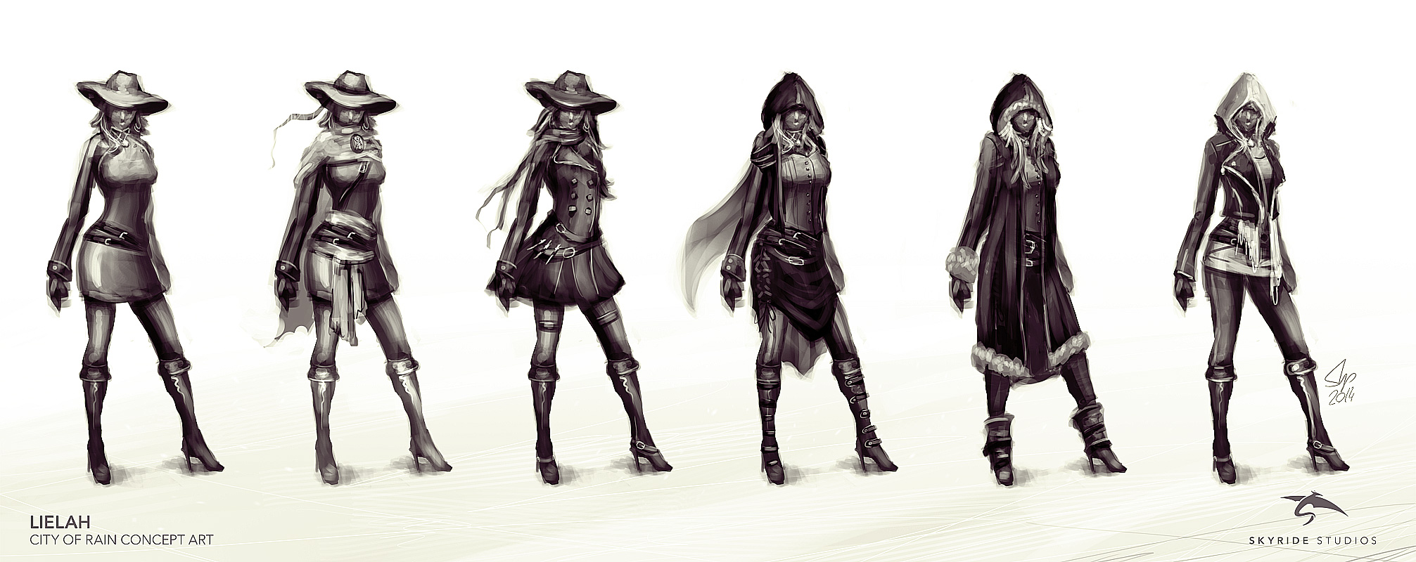 Lielah Character Concept Sketches