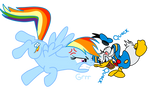 Rainbow dash and Donald duck by fanvideogames