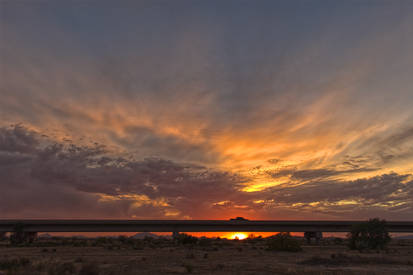 Sunset on the Gila River at Ataway Rd