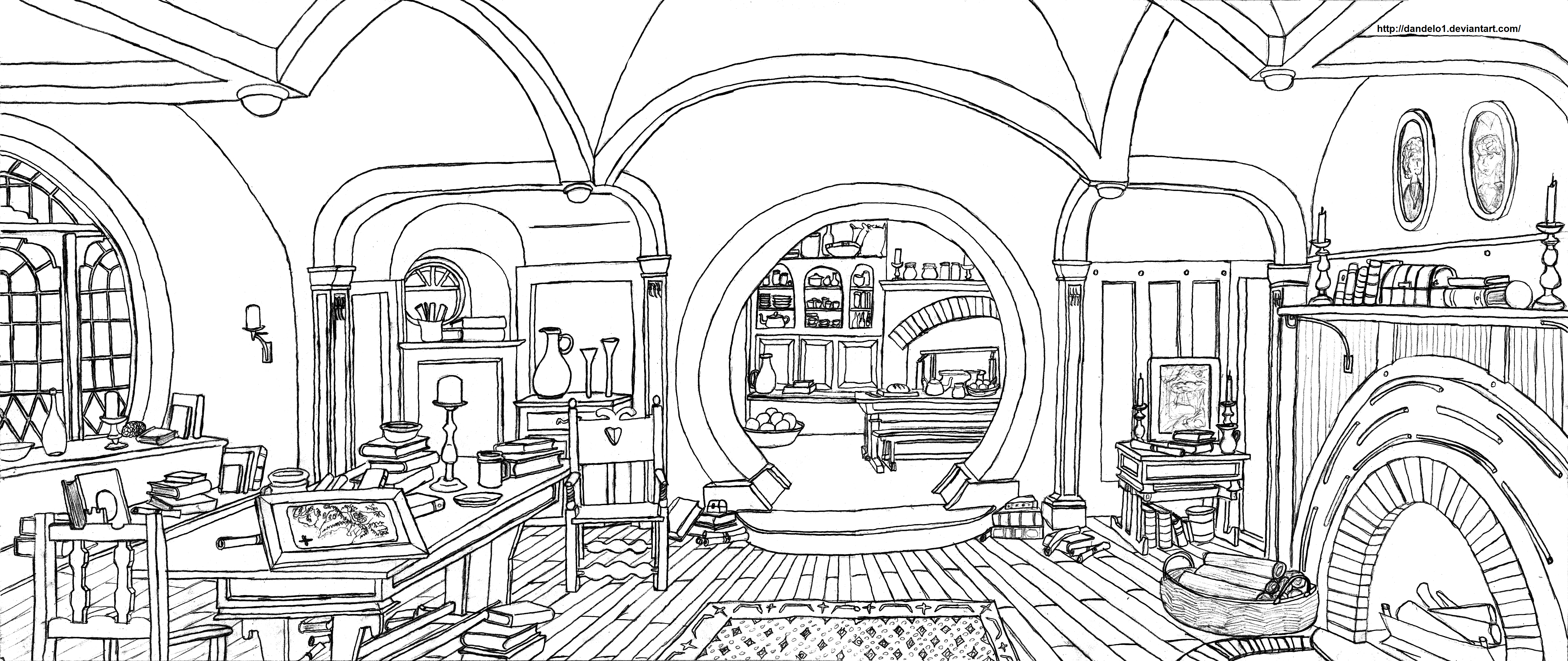 Bag End Interior Hobbiton The Shire By Dandelo1 On