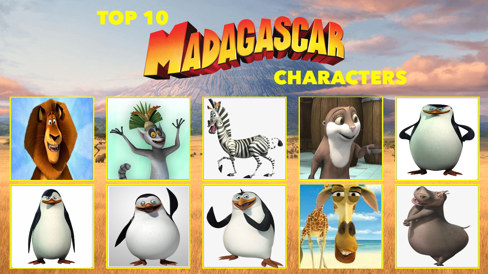 My Top 10 Favorite Madagascar Characters by StanMarshFan20 on DeviantArt
