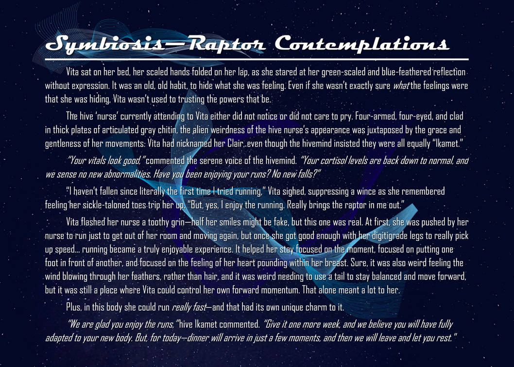 Symbiosis-Raptor Contemplations by NemoTheNameless on DeviantArt
