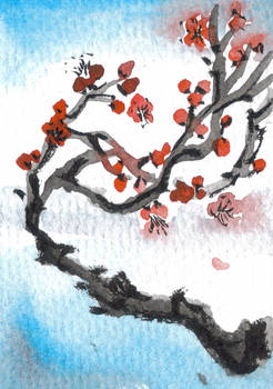 Plum Blossom ACEO Card