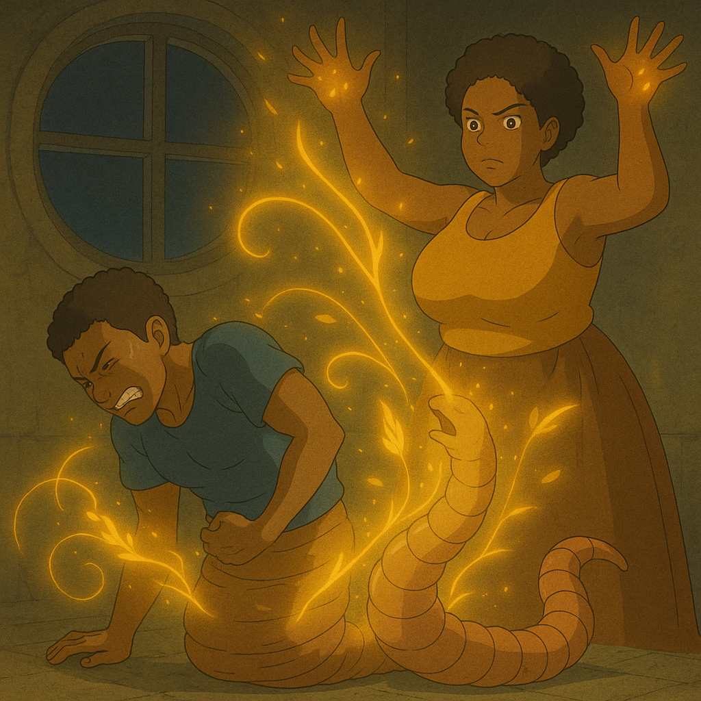 Ashamed of his afro mother but she's a witch