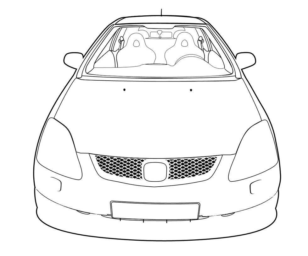 Honda Civic TypeR Outline by Castroreale on DeviantArt