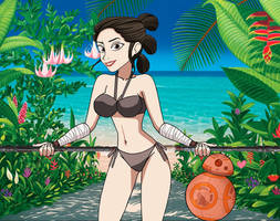 Rey (Star Wars) in a bikini