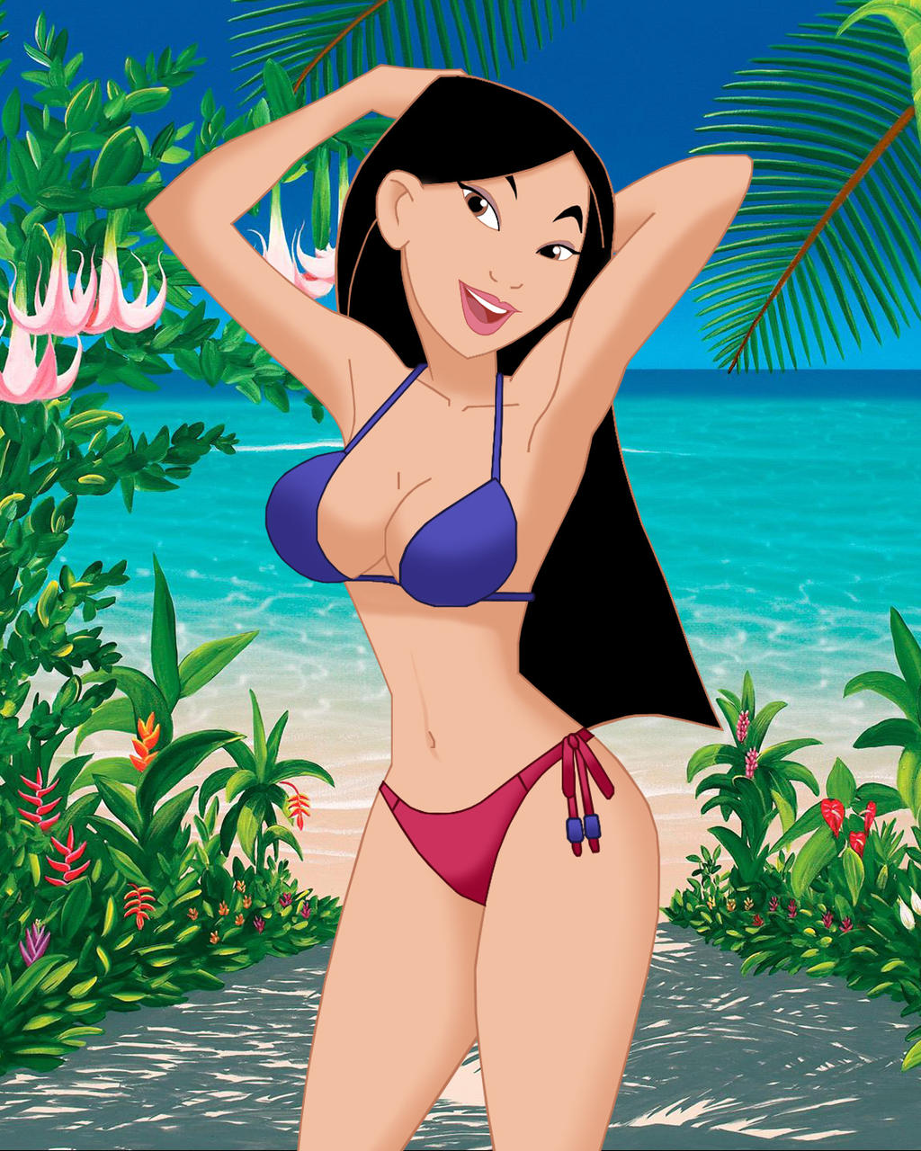 Mulan in a bikini by carlshocker on DeviantArt