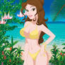 Princess Belle in a bikini