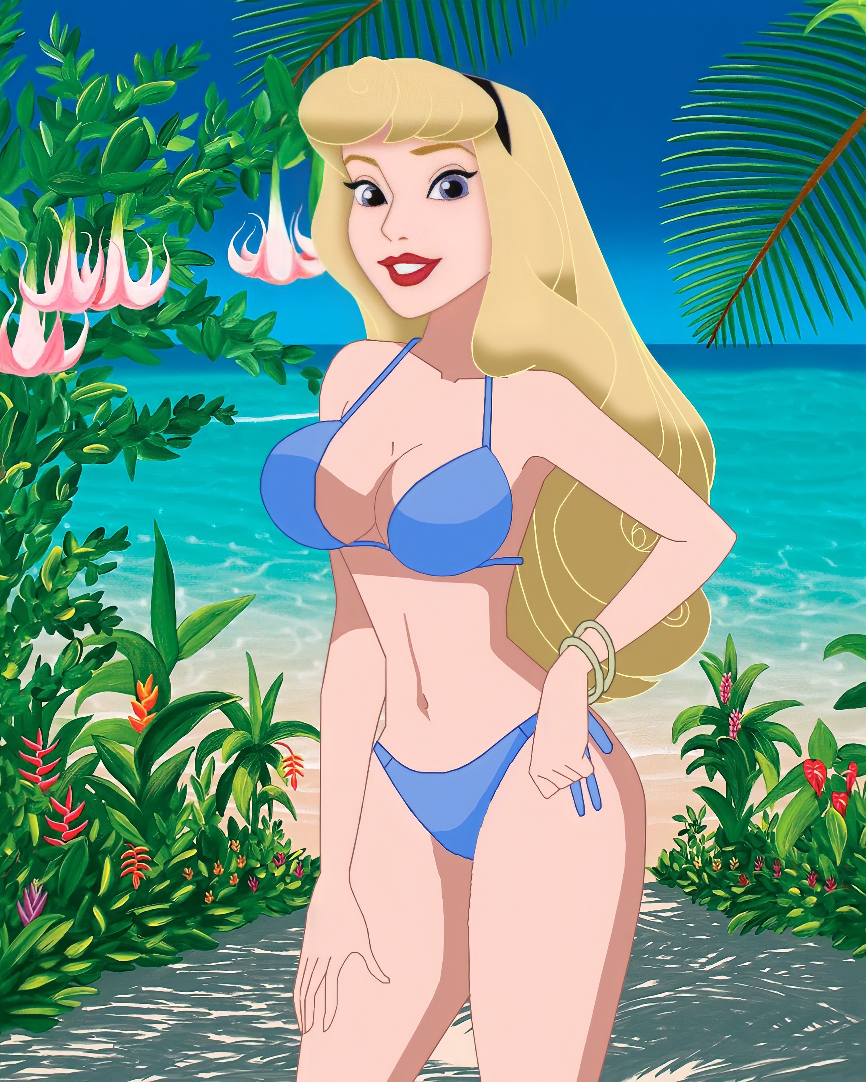 Princess Aurora in a bikini (blue version) by carlshocker on DeviantArt