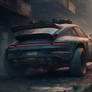 post-apocalyptic Porsche ai generated