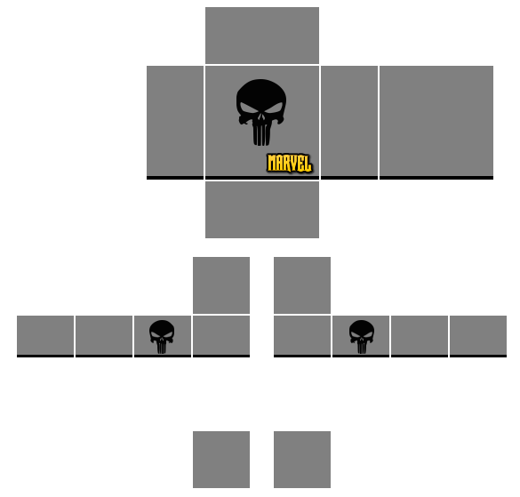 Roblox Punisher Marvel Template (Skin) by TajjarArt on DeviantArt