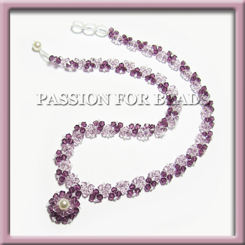 Purple amethyst Swarovski crystal necklace