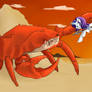 Commission: Rarity Fighting A Giant Crab