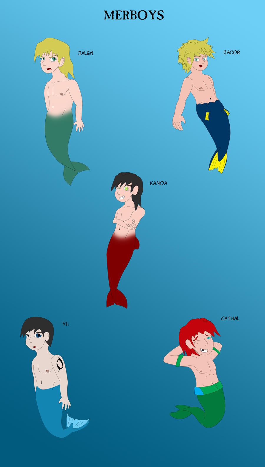 Merboy Octopus Merboy Designs by CartoonJohnStudios on DeviantArt