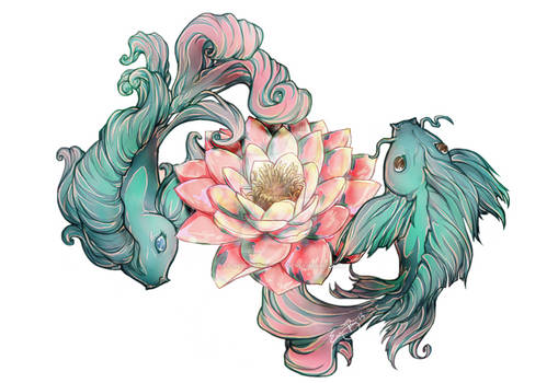 Tattoo Koi Fish Print
