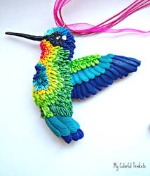 Fire Throated Hummingbird Inspired Necklace