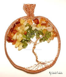 Copper Tree of Life Autumn Pendant