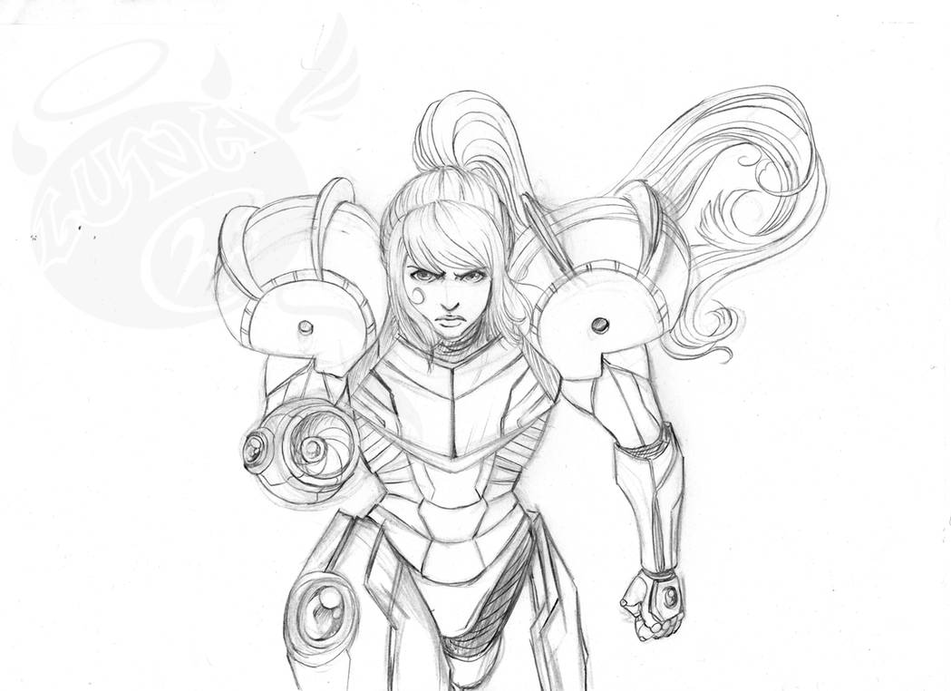 Samus Aran sketch by LunaJMS