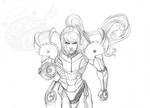 Samus Aran sketch by LunaJMS