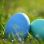 Easter eggs in blue