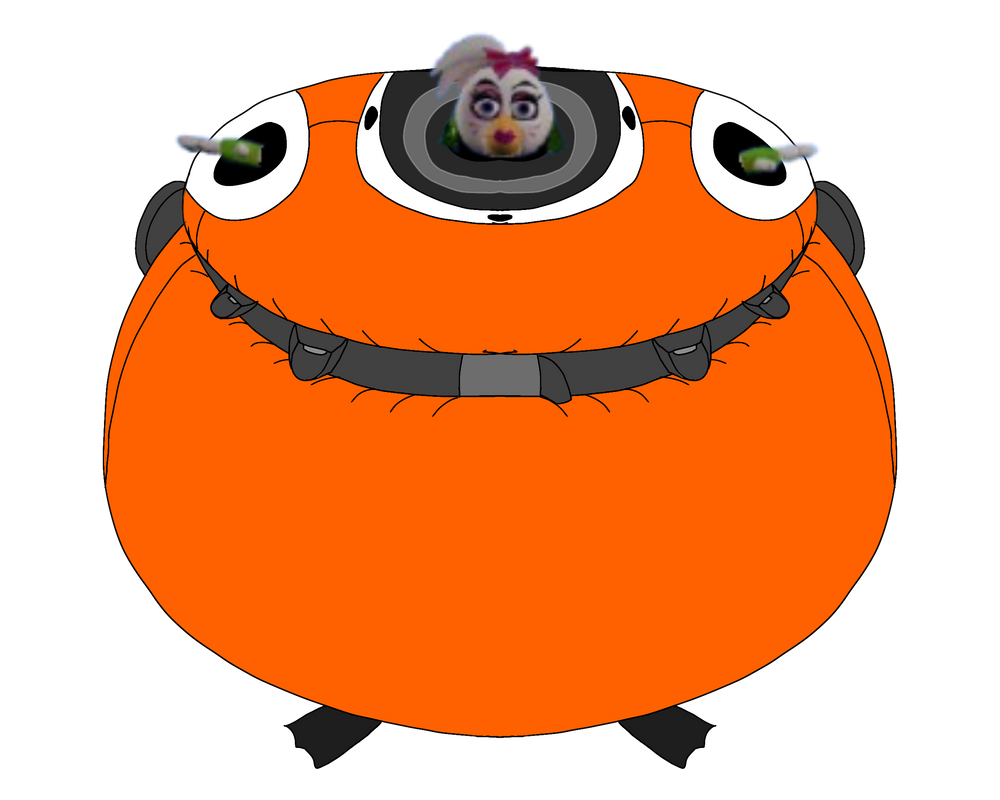 Glamrock Chica wearing an Inflat-a-suit by jackthediscoverer on DeviantArt