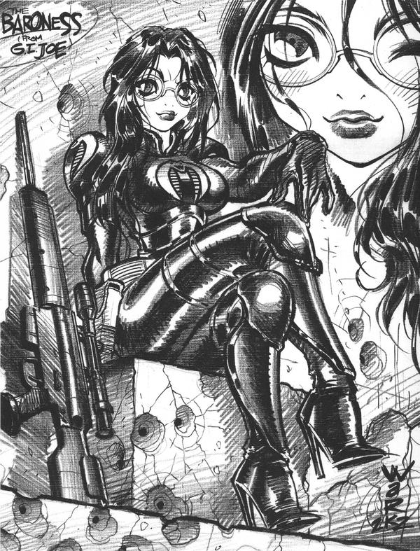 Old GIJOE's BARONESS sketch by AdamWarren