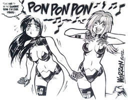 DIRTY PAIR 'PON PON PON' con sketch